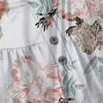 thumbnail image 4 of Birdeem Mode Femme Été Aguichant Imprimé Régulier Manches Courtes Col en V Bouton Haut, 4 of 5