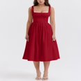 thumbnail image 2 of Women Summer Sleeveless Solid Color High Waist Midi Cami Dress, 2 of 5