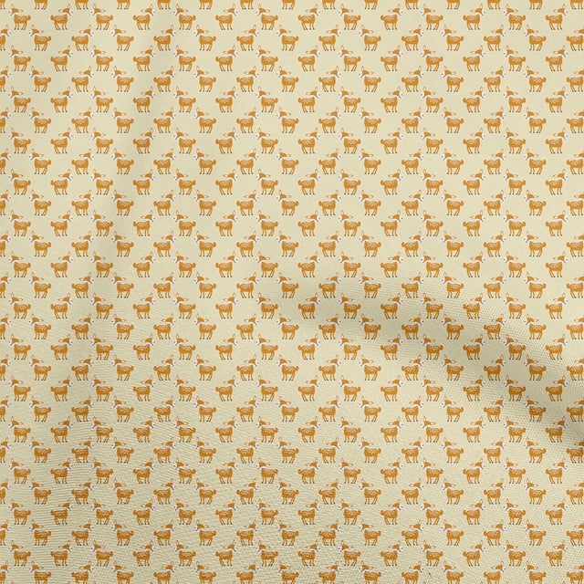 oneOone Cotton Flex Light Yellow Fabric Animal Craft Projects Decor Fabric Printed By The Yard 40 Inch Wide
