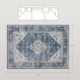 thumbnail image 3 of HOMCOM 6x9 Area Rug, Vintage Machine Washable Rug for Living Room, Blue, 3 of 10