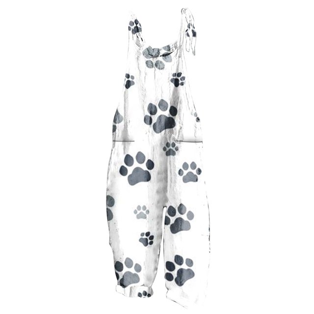 XZNGL Womens Rompers and Jumpsuits for Summer Women Ladies Printed Summer Sleeveless Backless Loose Long Playsuits Rompers Jumpsuit