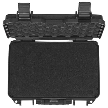 KFFKFF Secure Firearm Cases with Customizable PU Foam, Resistant to Water & Dust, Hard Shell Case for Single Handgun, Dimensions: 12.59×9.01×4.4 in, Lockable, Color: Black