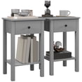 thumbnail image 1 of HOMCOM Side Table Set of 2, End Tables with Drawer and Bottom Shelf, 1 of 10