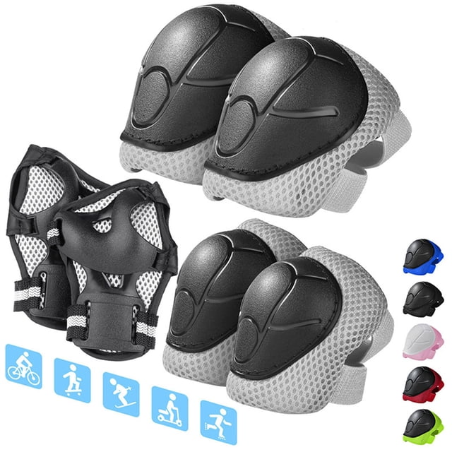 LSLJS Children Protective Gear for Teenagers Skateboards Roller Skating Bikes Riding Protective Gear Skating 6-piece Set Home Accessories