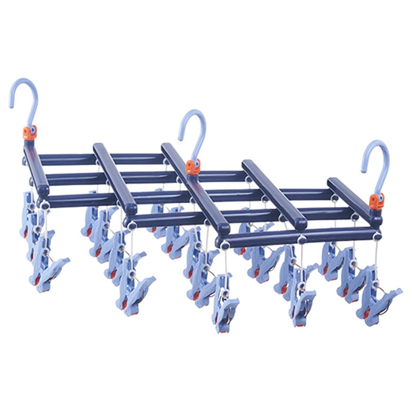 SMihono Bathroom and closet organizers Folding Multi-head Drying Rack Socks Clip Windproof Multifunctional Telescopic Drying Rack shoe rack and storage