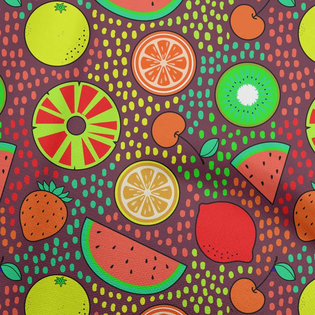 oneOone Polyester Spandex Red Fabric Tropical Fruit Craft Projects Decor Fabric Printed By The Yard 56 Inch Wide