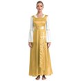 thumbnail image 1 of Sxiwei Robe Maxi Ample Longueur Cheville pour Femme, Tunique Superposée de Danse de Louange, Robe de Culte Liturgique Jaune 3TG, 1 of 7