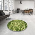 thumbnail image 4 of Ahgly Tapis Rond Lavable en Machine Intérieur Transitionnel Vert, 5 Pieds Rond, 4 of 7