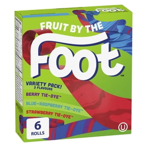 Fruit by the Foot Fruit Flavoured Snacks, Variety Pack, Gluten Free, Kids Snacks, 6 rolls