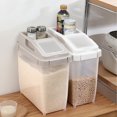 thumbnail image 2 of Dvkptbk Rice Storage Container,Large Airtight 20Lb Rice Container, Food Storage Cereal Container, Pet Dog Food Container with Wheels + Measuring Cup, Flour Grain Container for Household, 2 of 7