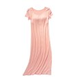 thumbnail image 1 of AherBiu Nuisettes pour Femmes avec Soutien-Gorge Intégré Manches Courtes Col Ras du Cou Pyjamas Vêtements de Nuit Confortables Doux Longue Robe de Nuit, 1 of 6