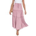 thumbnail image 4 of GYUJNB Women's Button Front Split Midi Skirt High Waisted A Line Skirts,Pink,S, 4 of 6