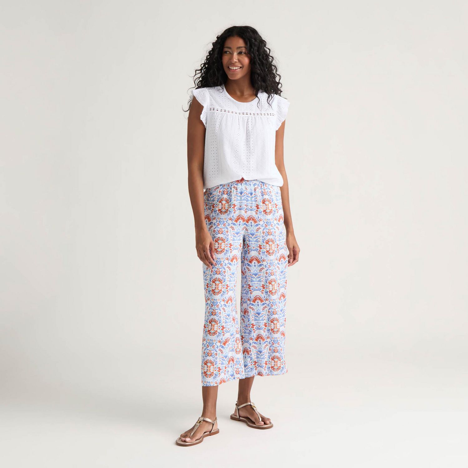 Pantalon culotte imprimé à enfiler pour femme Mexx