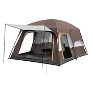 Maoww Family Camping Tent With Room Divider Easy To Set Up UV Protected Tent Outdoor Camping Family Tent Coffee color