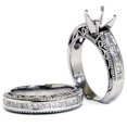 thumbnail image 1 of White Gold 7/8ct Princess Cut Diamond Engagement Mount 14K Ring, 1 of 2