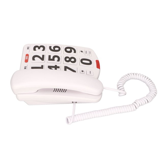 Corded Telephone, Home Big Button Telephone For Senior And Kids, Quick Redialing Corded Landline Phone For Senior, Volume Adjustment, Plug And Play