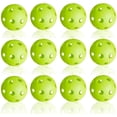 thumbnail image 1 of 12 Pack Plastic Baseball Practice Baseballs for Hitting, Indoor Outdoor Lightweight Balls Baseball Batting Training-Green, 1 of 2