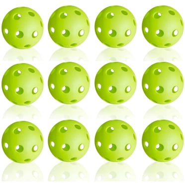 12 Pack Plastic Baseball Practice Baseballs for Hitting, Indoor Outdoor Lightweight Balls Baseball Batting Training-Green