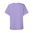 thumbnail image 4 of Hauts Aguichant Mode Femme Décontracté Uni Bouton Col en V T-shirt Hauts Blouse Femmes Blouses Été en Liquidation, 4 of 7