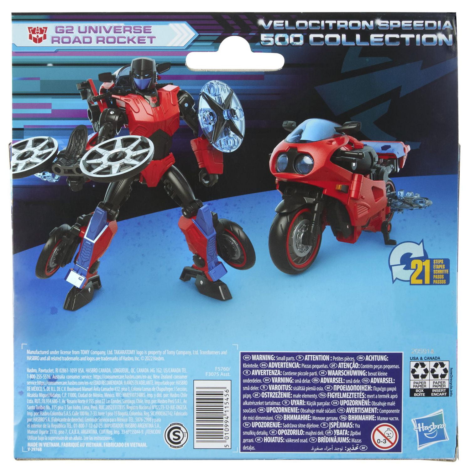 Transformers Generations Legacy Velocitron Speedia 500 Collection, G2 Universe Road Rocket classe Deluxe de 14 cm, dès 8 ans