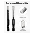 thumbnail image 4 of 10Pcs Dry Diamond Drill Bits Set,3/16In Hex ShankTile Core Drill Bit for Tile Ceramic GraniteMarble Stone Hard Materials, 4 of 5