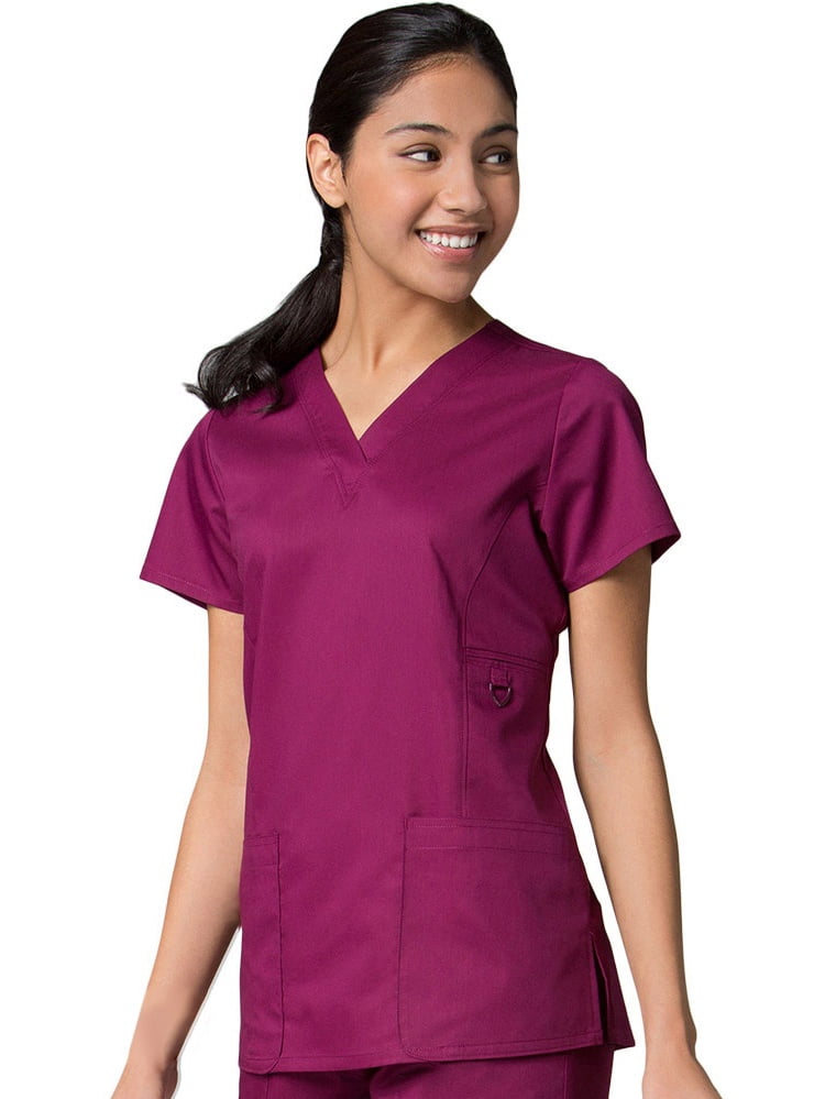 EON Women's COOLMAX V-Neck Solid Scrub Top