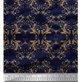 thumbnail image 1 of Soimoi Modal Satin Fabric Filigree Damask Print Fabric by the Yard 42 Inch Wide, 1 of 3