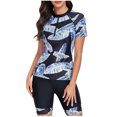 thumbnail image 1 of FhsagQ Couvre-Maillot pour Femmes Mamelon Exposé Mode d'Été pour Femmes Imprimé Sport Fermeture Éclair Col Rond Manches Courtes Combinaison de Surf Couvre-Maillot pour Femmes Grande Taille Jeu de Rôle Noir G, 1 of 8
