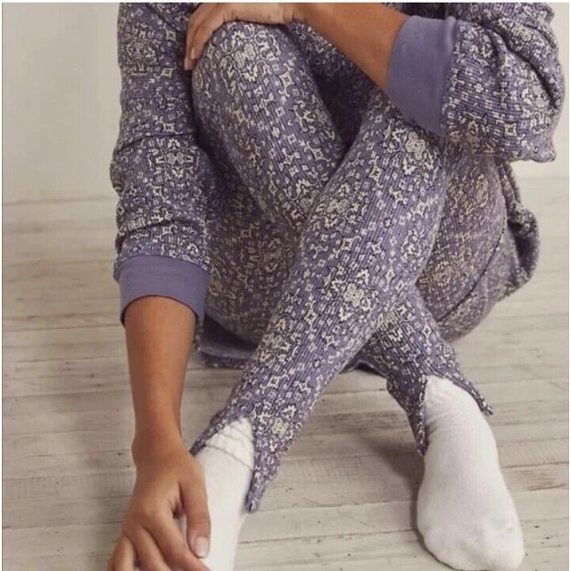 Free People Early Night Thermal Pyjama Leggings Lavender ( M )