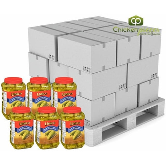 Unico Pickled Pepperoncini Peppers Bulk 2L | 6/CASE | 50 CASES PER PALLET-(Total 300 Units)