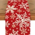 thumbnail image 2 of Vaidha Merry Christmas Cotton Linen Table Runner Dresser Scarves Winter Snow Xmas Tree Snowman Snowflake Table Runners For Dinning Table Kitchen Decor Holiday Dinner, 2 of 6