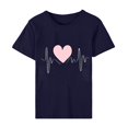 thumbnail image 4 of Pisexur T-shirt de la Saint-Valentin Haut T-shirt de la Saint-Valentin pour Femme Amour Imprimé T-shirt à Manches Courtes Haut à Manches Courtes Col Rond Haut/chemise, 4 of 5