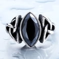 thumbnail image 4 of Men Crystal Ring Party Ceremony Wedding Boys Vintage Style Simple Design Portable Steel Rings Hand Jewellery Birthday Gift Black Size 13, 4 of 6