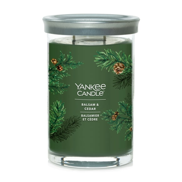 Yankee Candle Scented Candle, Balsam & Cedar, 20 oz Signature Large Tumbler