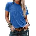 thumbnail image 2 of FAIWAD Womens Short Sleeve Tops Summer Round Neck Short Sleeve Plus Size T Shirts Causal Beach Vacation Basic Tees, 2 of 6