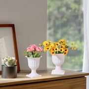 European Roman Flower Pot, Plastic Planter for Artificial Plants, Split Half Decorative Pot, Home Garden Decor, Vintage Style, Small Indoor Outdoor Planter