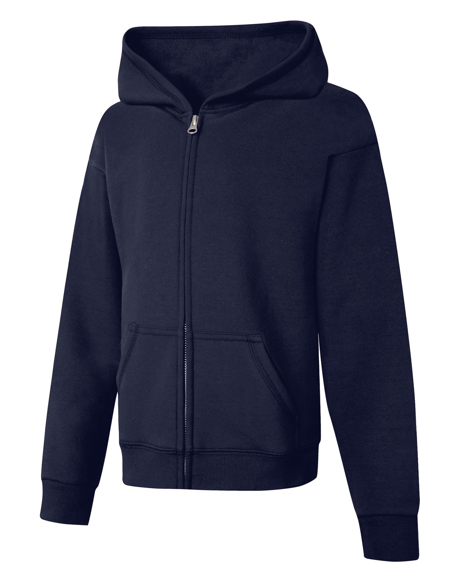 Hanes Girls` ComfortSoft EcoSmart Full-Zip Hoodie Sweatshirt, XL, Navy
