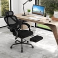 thumbnail image 2 of Costway Chaise de Bureau Ergonomique avec Repose-Pieds Rétractable et Dossier Inclinable en Continu à 135°, 2 of 10