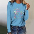 thumbnail image 2 of Pisexur Hauts d'Automne pour Femmes Mode Mignon T-Shirt Imprimé Graphique Hauts Col Rond Manches Longues Chemises pour Femmes Habillées Décontractées Sorties Hauts Confort Polyvalents Légers T-Shirts, 2 of 5