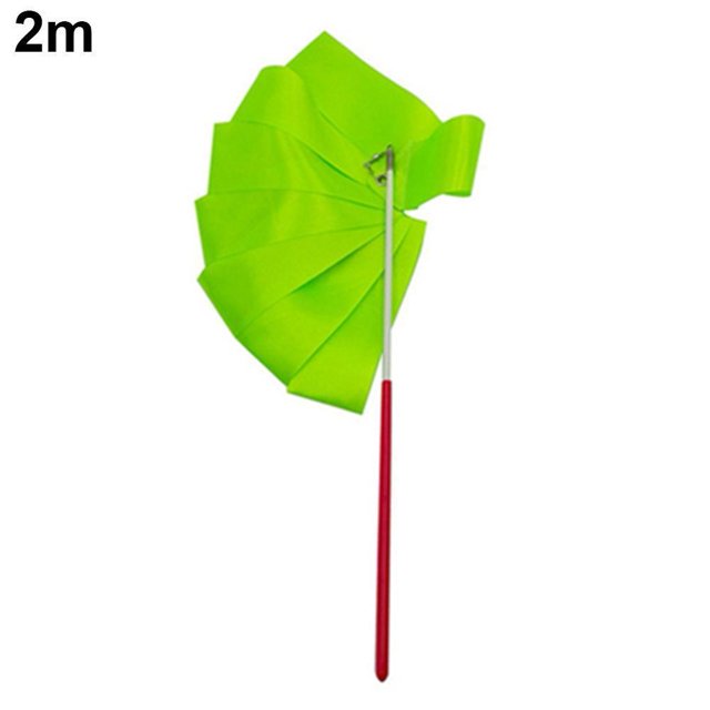 2/4m Dance Rainbow Ribbon Rhythmic Gymnastic Streamer Twirling Baton FA B8Z5