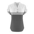 thumbnail image 4 of fatyb Womens Printed V Neck Tops Short Sleeve Button V Neck Tshirts Lightweight Summer Beach Blouses, 4 of 5