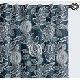 thumbnail image 2 of Vargottam Cotton Curtains for Windows - 3-in-1 Rod Pocket/Back Tab Short Window Drapes - Light Filtering Cotton Panels - Set of 2, 52"x63" - Fruits Pattern (Blue), 2 of 8