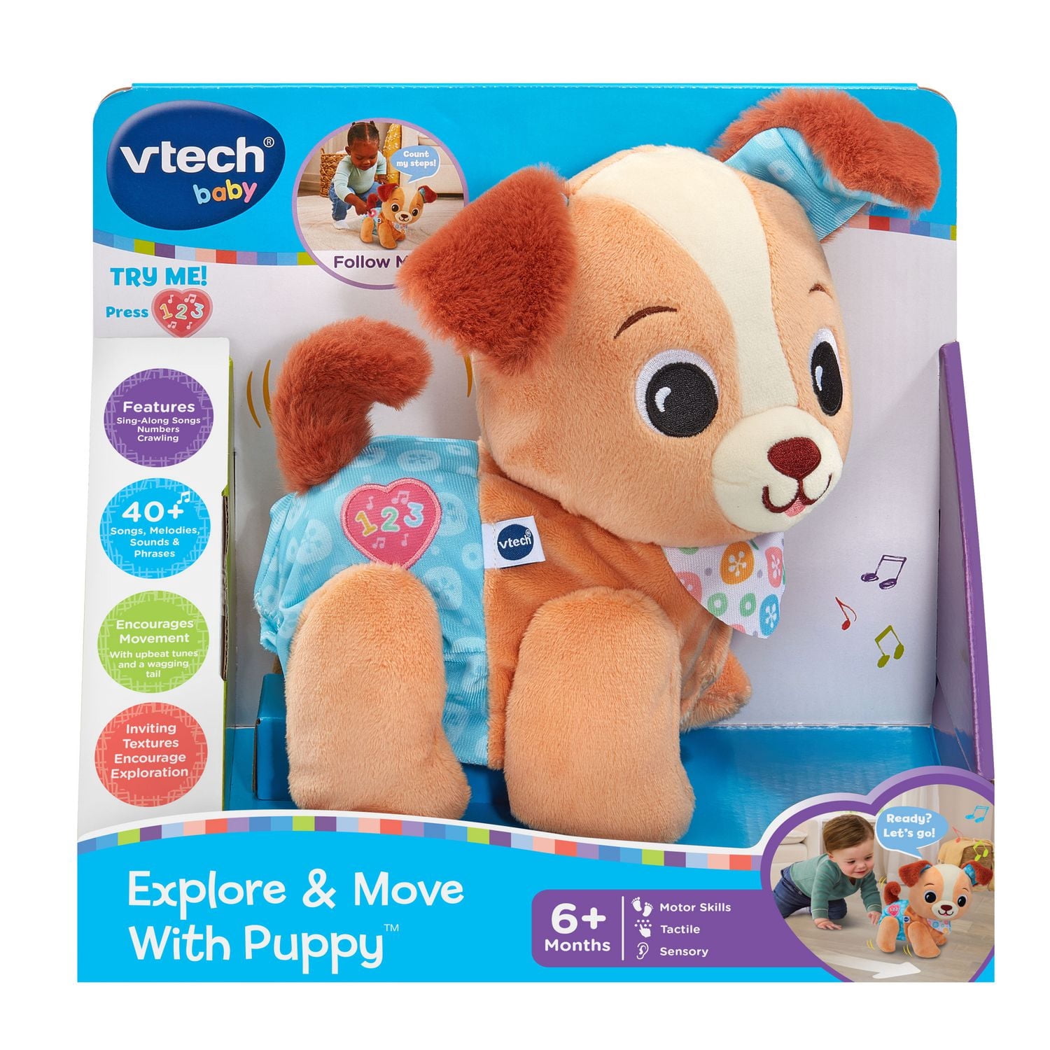VTech Baby Suis-moi toutou 1 2 3 Jouet -Version anglaise