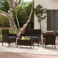 thumbnail image 4 of Gymax Ensemble de Conversation en Rotin pour Patio de 8 Pcs, Ensemble de Meubles d'Extérieur en Osier avec Chaise et Causeuse, 4 of 10