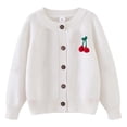 thumbnail image 3 of Cameland Cardigan Tricoté à la Main pour Filles en Coton Col Rond Chandail Veste pour Enfants, 3 of 3