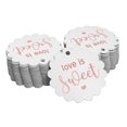 thumbnail image 1 of Inkdotpot 50 Pack Real Rose Gold Foil Paper Tags Love Is Sweet Wedding Favor Hang Tags, 1 of 6