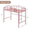 thumbnail image 3 of Yiwa Metal Loft Bed, Twin Size with Ladder, Arched Guardrail, Sturdy Steel Slats Support, 3 of 8
