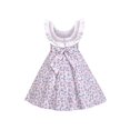 thumbnail image 2 of Girls Dress O-neck Backless Smocked Embroidery Ruffle Vintage Sleeveless 8 Years, 2 of 6