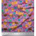 thumbnail image 1 of Soimoi Poly Georgette Fabric Straw,Glass & Coconut Drink Summer Designs Decor Fabric Printed Yard 42 Inch Wide, 1 of 3