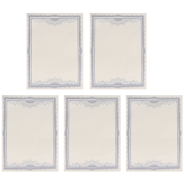 MasteelfCA 1 Set of 5Pcs Blank A4 Certificate Paper 12K Blue Border Inner Sheet Paper Core